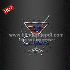 Crystal Heat Transfer Cheers for July 4th Wholesale